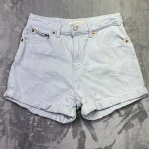 Levi's A Line Mom Shorts Denim High‎ Waist Light Blue Size 27 Womens Summer 90's